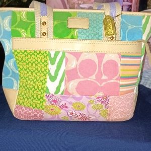 Spring patchwork coach purse